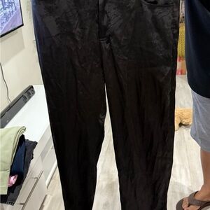 Black silk pants